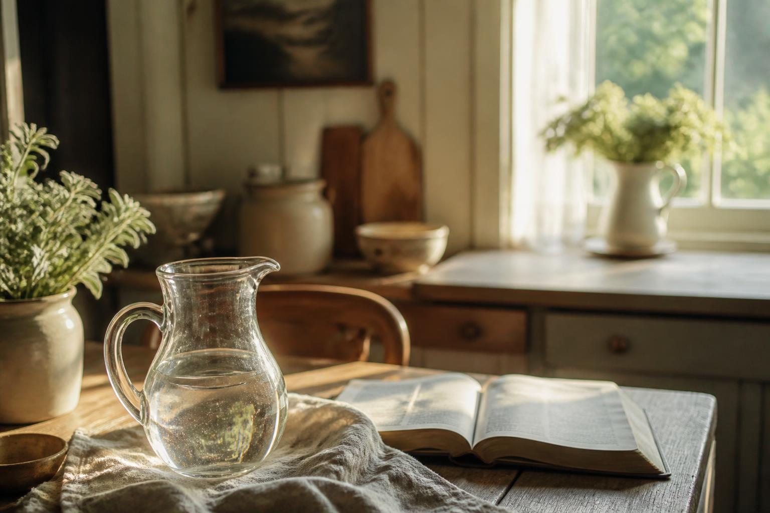 Morning light over a peaceful farmhouse table